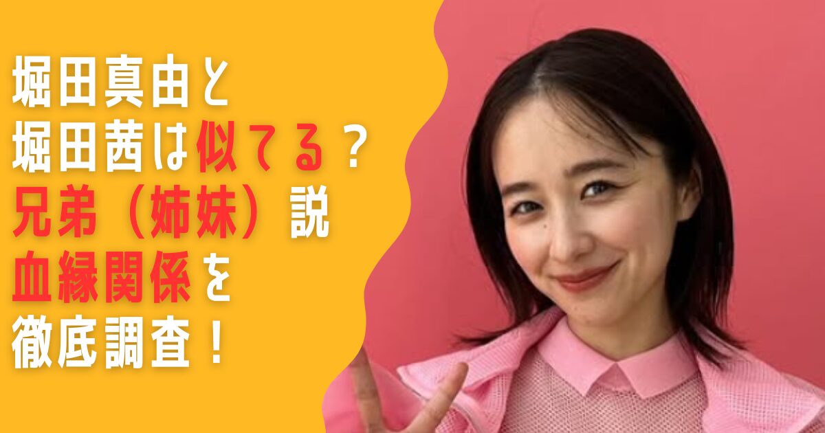 堀田真由　堀田茜　似てる　兄弟　姉妹　血縁関係